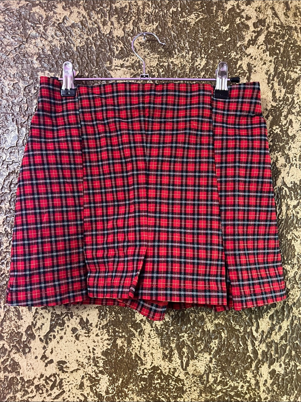 Plaid high waist skort size small